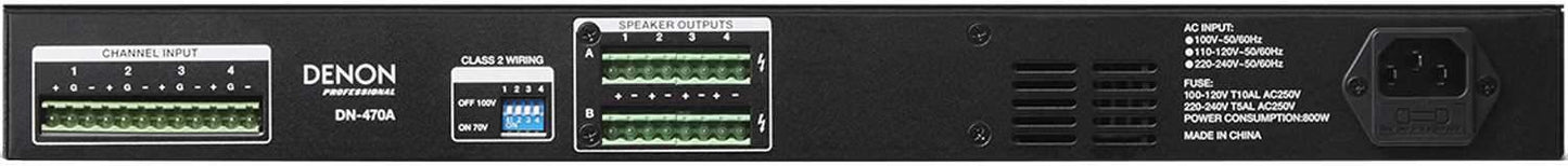 Denon Pro DN-470A 4-Channel 70V/100V Amplifier - ProSound and Stage Lighting
