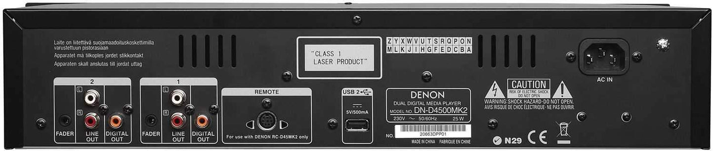 Denon DJ DN-D4500MK2 Dual Media & CD DJ Player - ProSound and Stage Lighting