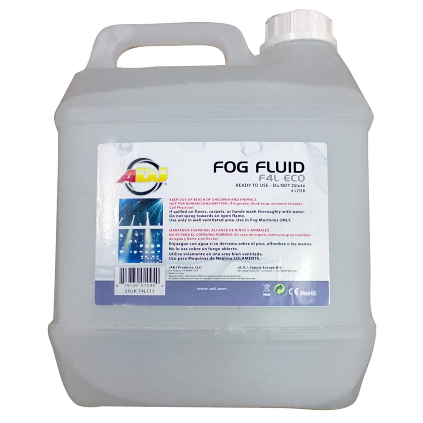 ADJ American DJ F4L Eco Water-Base Fog Fluid 1 Gallon - ProSound and Stage Lighting