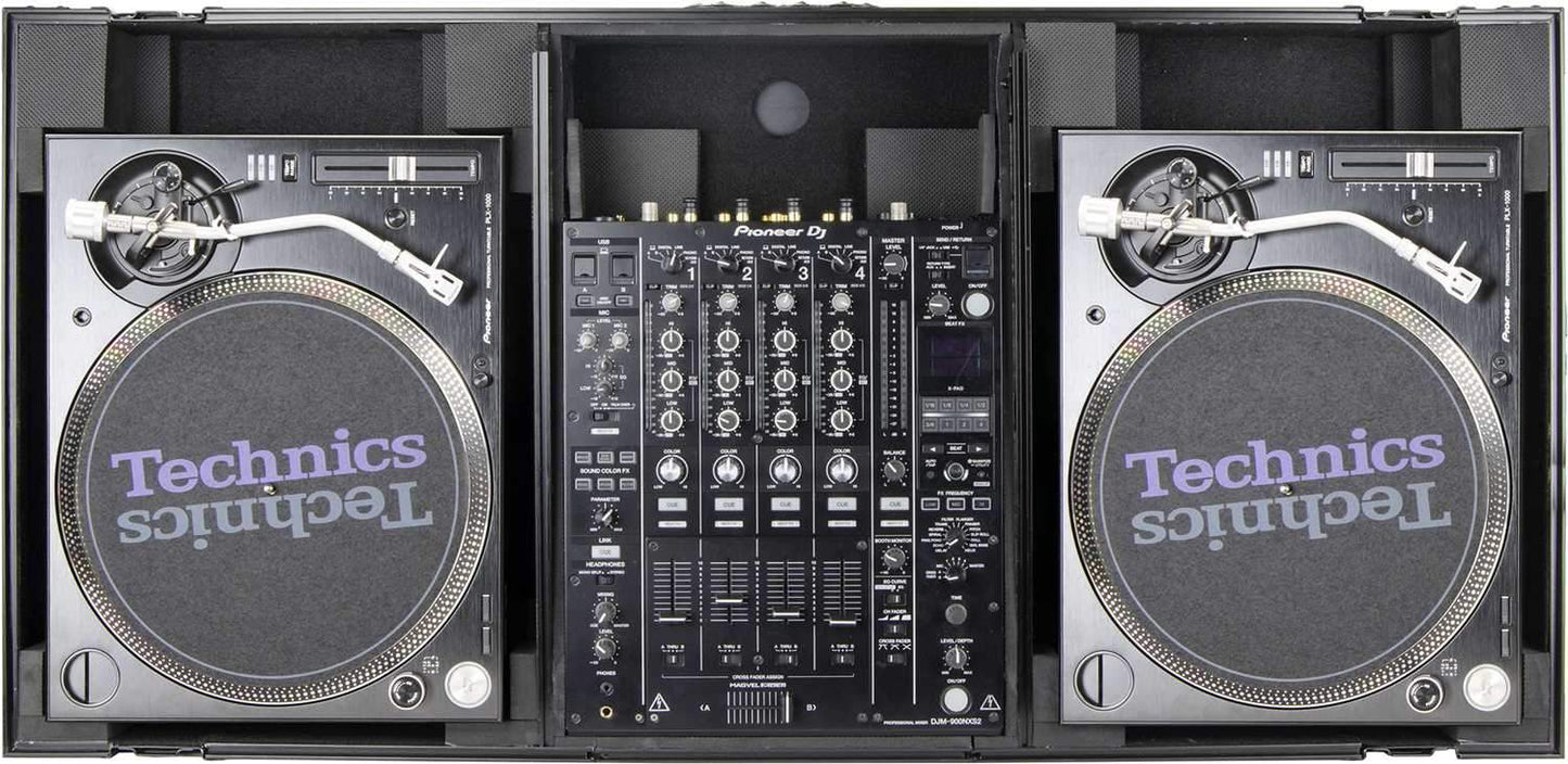 Odyssey FZGSLBM12WRBL Black Label Glide Coffin for 12-Inch Mixer & Turntables - ProSound and Stage Lighting