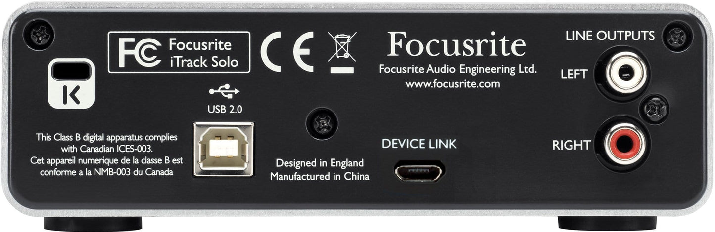 Focusrite iTrack Solo Lightning Audio Interface - PSSL ProSound and Stage Lighting