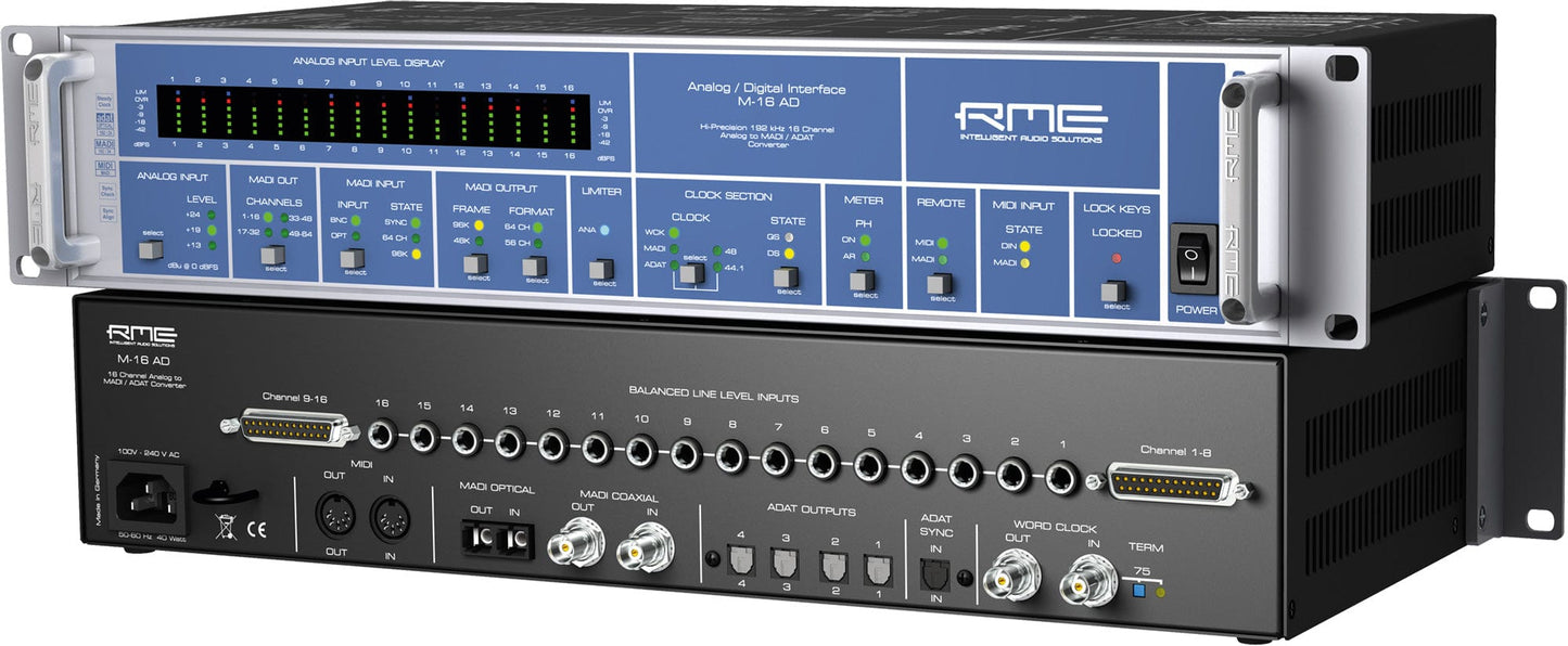 RME M16AD 16-Channel High-End Analog to MADI/ADAT Converter - PSSL ProSound and Stage Lighting