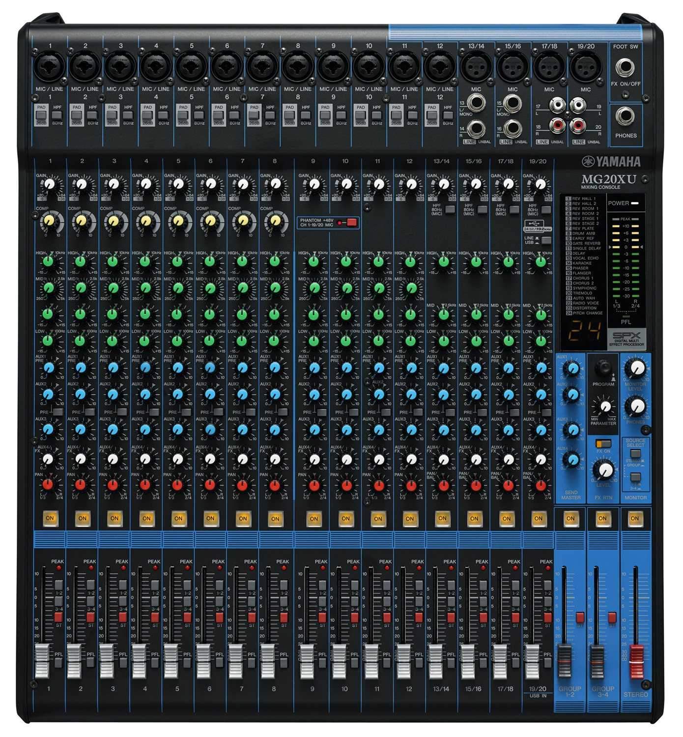 ヤマハ　YAMAHA MG20XU Yamaha MG20XU 20-Channel Mixer with USB Interface – Solotech