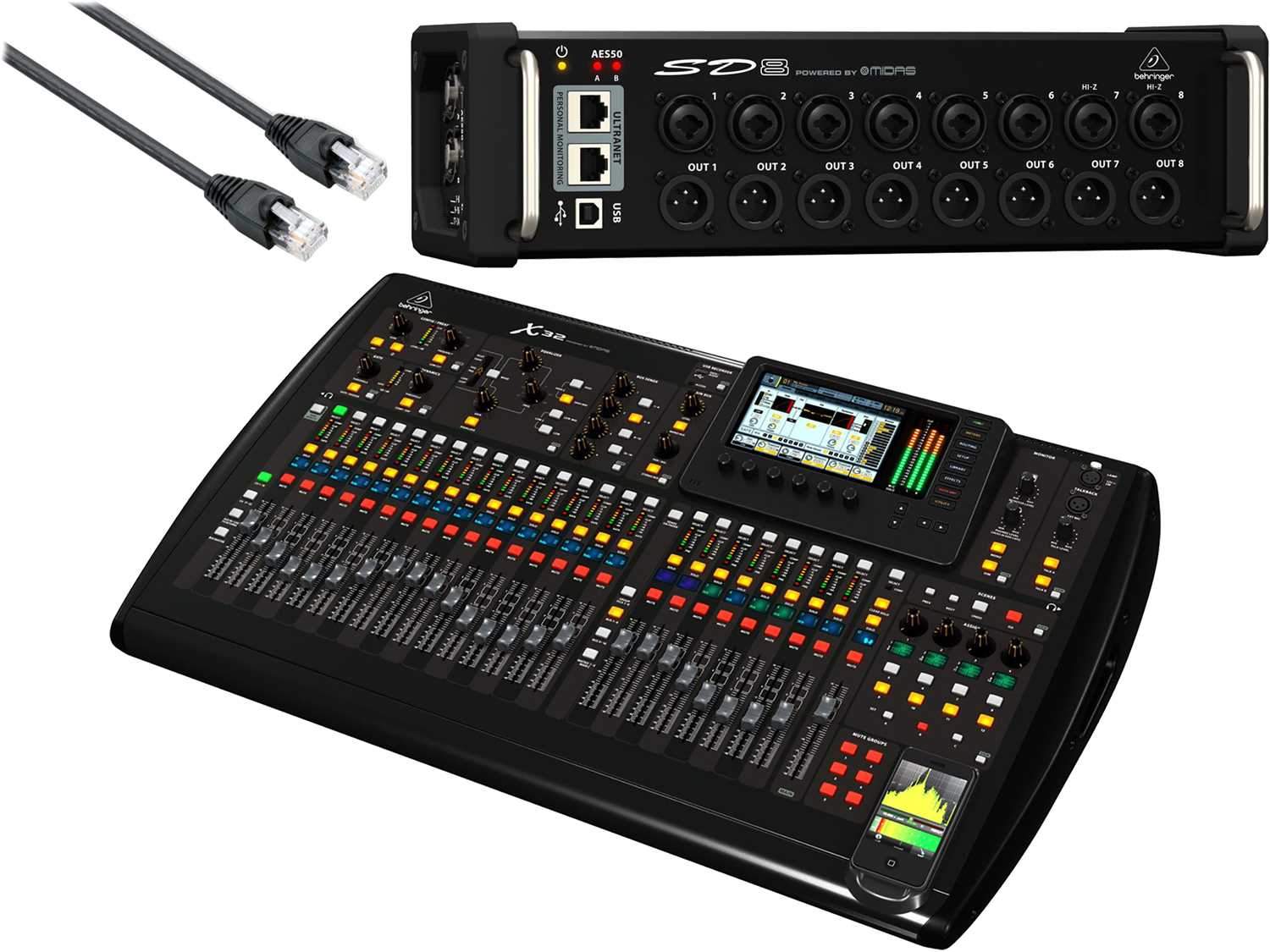 Behringer X32 Digital Mixer with SD8 Stage Box