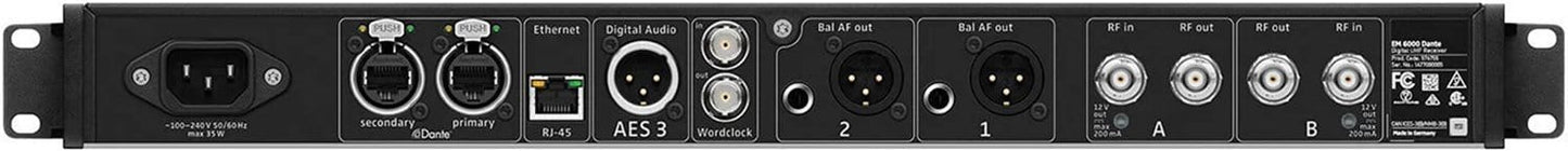 Sennheiser EM6000DANTE 2x UHF Receiver 470-714Mhz - PSSL ProSound and Stage Lighting