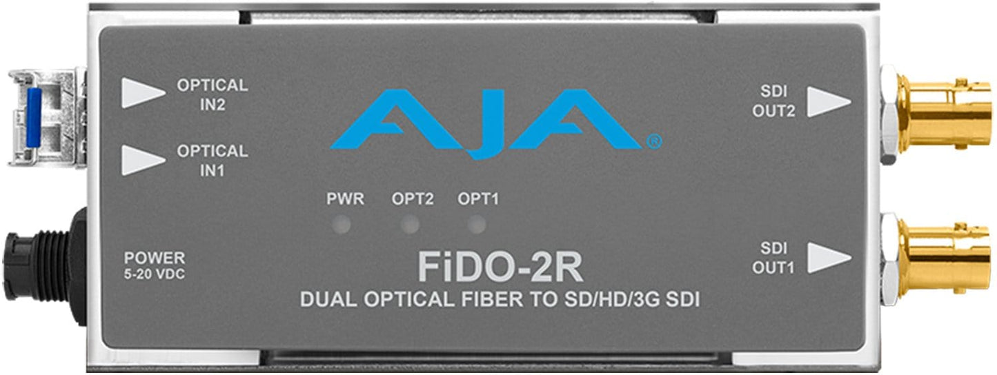 AJA FIDO-2R 2-Channel Single Mode LC Fiber/3G-SDI Receiver - Solotech