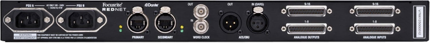 Focusrite REDNETA16R 16x16 Dante Analog Converter - PSSL ProSound and Stage Lighting