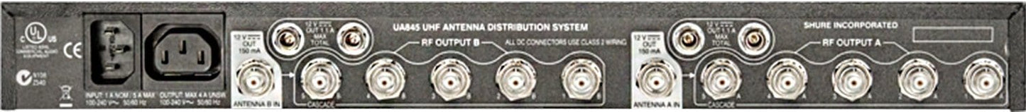 Shure UA845 Wideband UHF 5-Way Antenna & Power Distribution System - Solotech