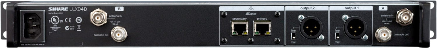 Shure ULXD4D Dual Digital Wireless Receiver H50 - PSSL ProSound and Stage Lighting