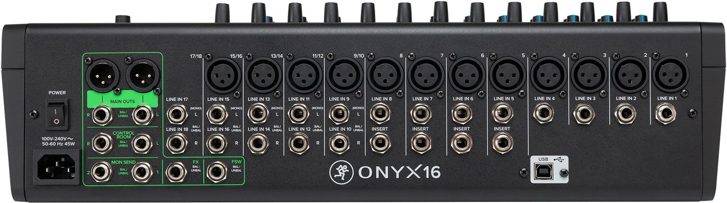 Mackie Onyx16 16-Ch Analog Mixer w Multi-Track USB - ProSound and Stage Lighting
