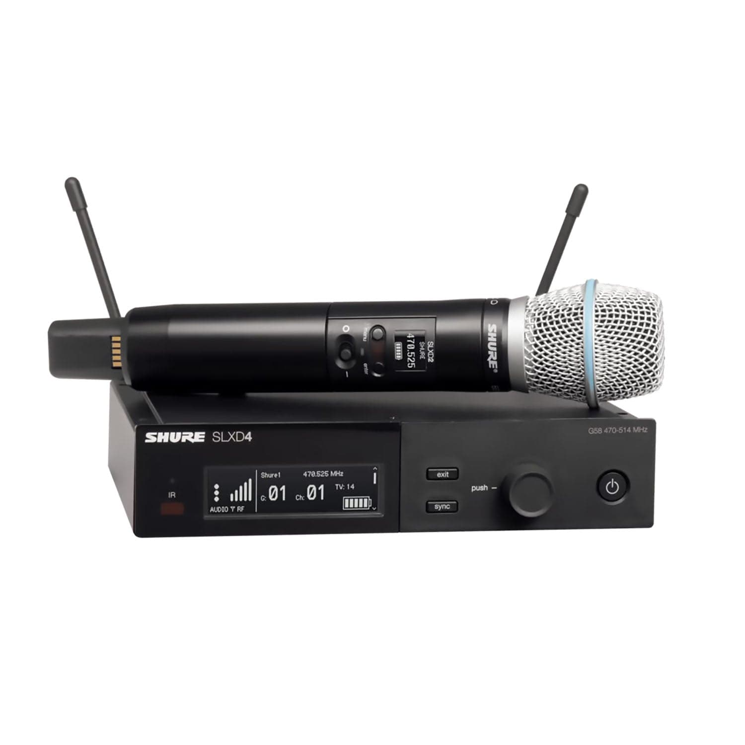 Shure SLXD2/B87A Handheld Transmitter with Beta 87A Capsule - G58 Band - PSSL ProSound and Stage Lighting