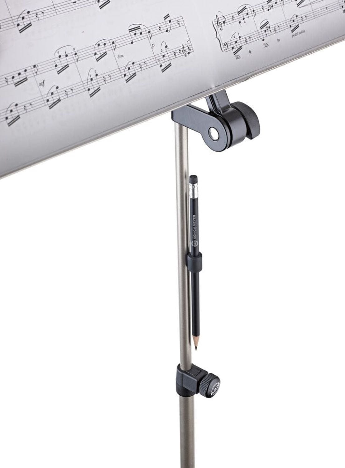 K&M 10010.078.55 Adjustable 3 Piece Music Stand with Pencil Magnet - Black - PSSL ProSound and Stage Lighting