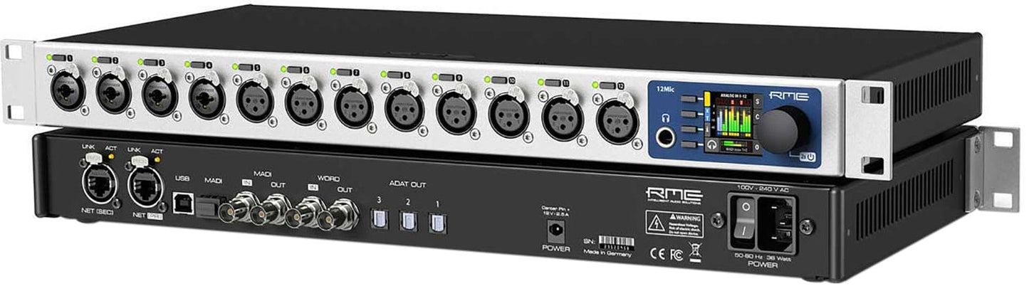 RME 12MIC 12-Channel Digitally Controlled High-End Mic Preamp with MADI and AVB - PSSL ProSound and Stage Lighting