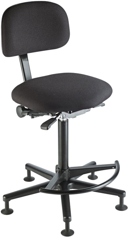 K&M 13460.019.55 Bass Stool with Upholstered Seat and Backrest - Black - ProSound and Stage Lighting