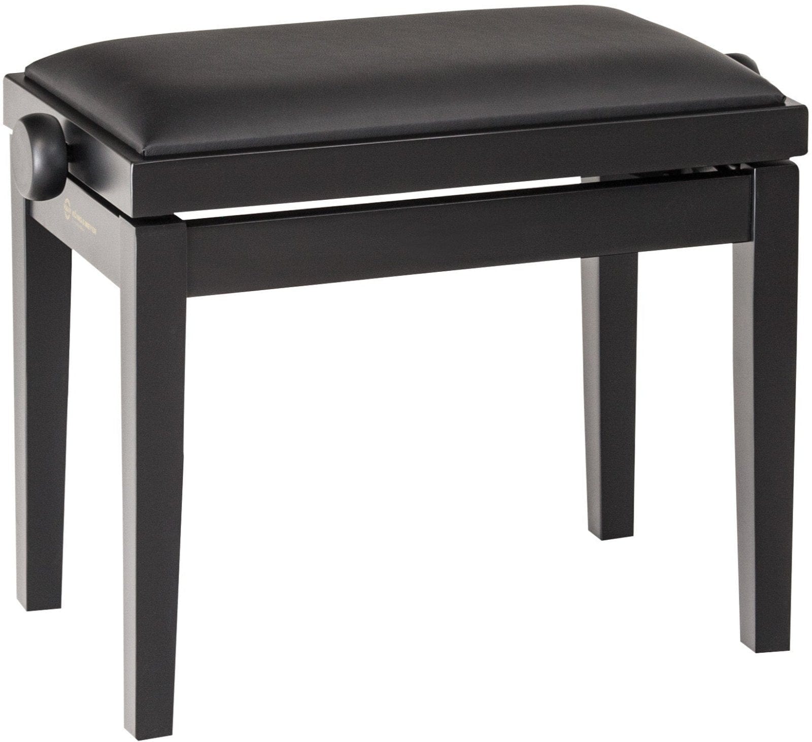 K&M 13910.200.20 Complete Wooden Frame Piano Bench - Matte Black with Black Leatherette Seat - PSSL ProSound and Stage Lighting