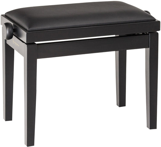 K&M 13910.200.20 Complete Wooden Frame Piano Bench - Matte Black with Black Leatherette Seat - PSSL ProSound and Stage Lighting