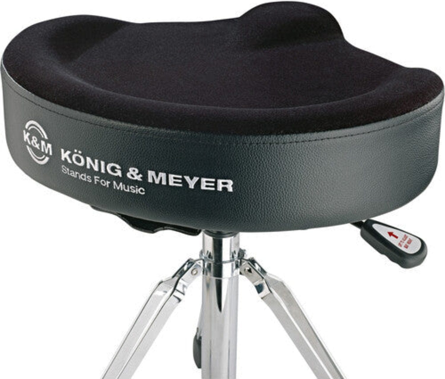 K&M 14036.000.02 Drum Throne with Pneumatic Spring - Black Velvet - PSSL ProSound and Stage Lighting