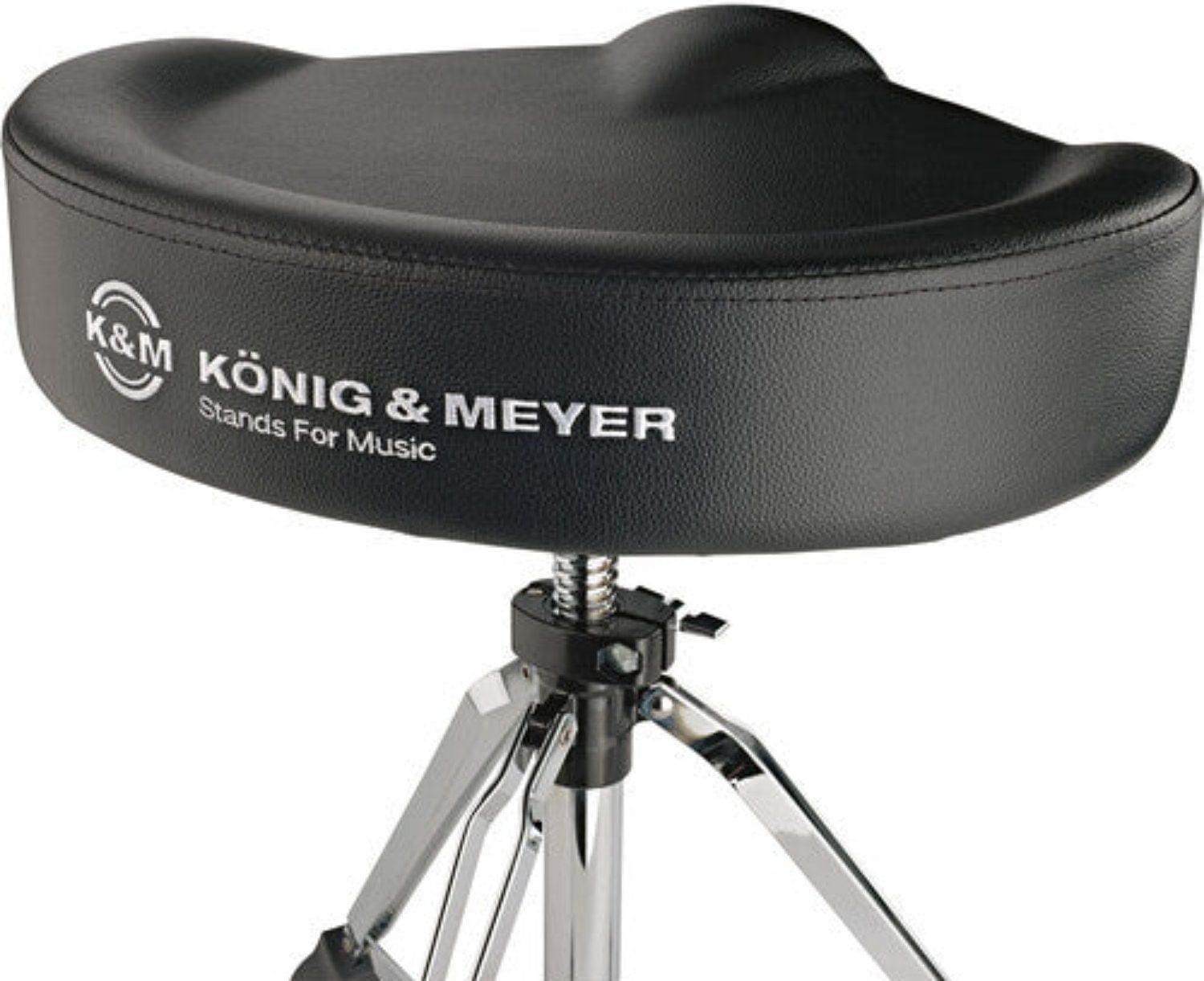 K&M 14038.000.02 Drum Throne with Spindle Lift - Black Leatherette - PSSL ProSound and Stage Lighting