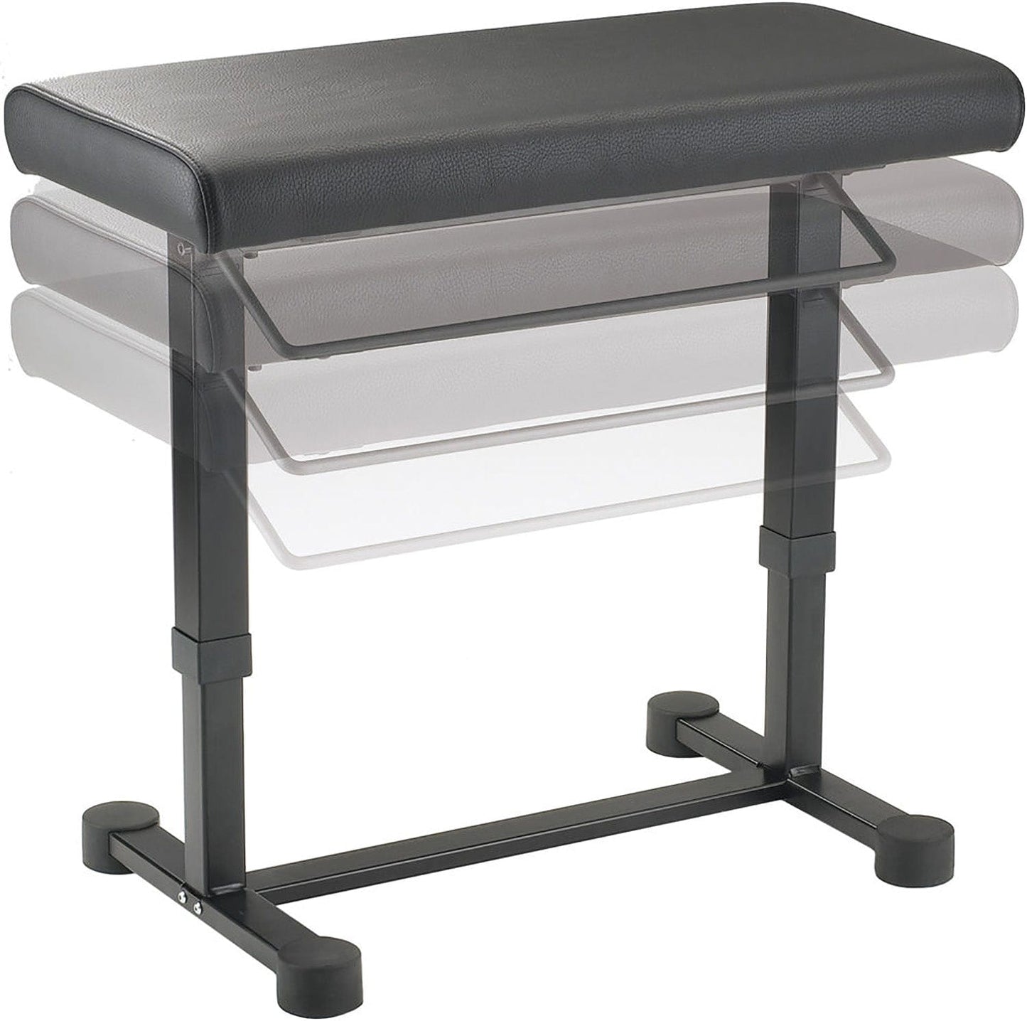 K&M 14080.000.55 Pneumatic Uplift Piano Bench - Black Leatherette - PSSL ProSound and Stage Lighting