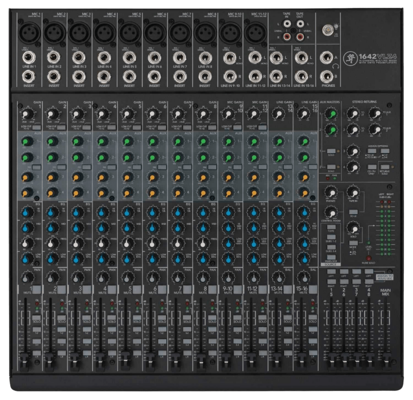 Mackie 1642 VLZ4 16 Ch 4 Bus PA et table de mixage d'enregistrement