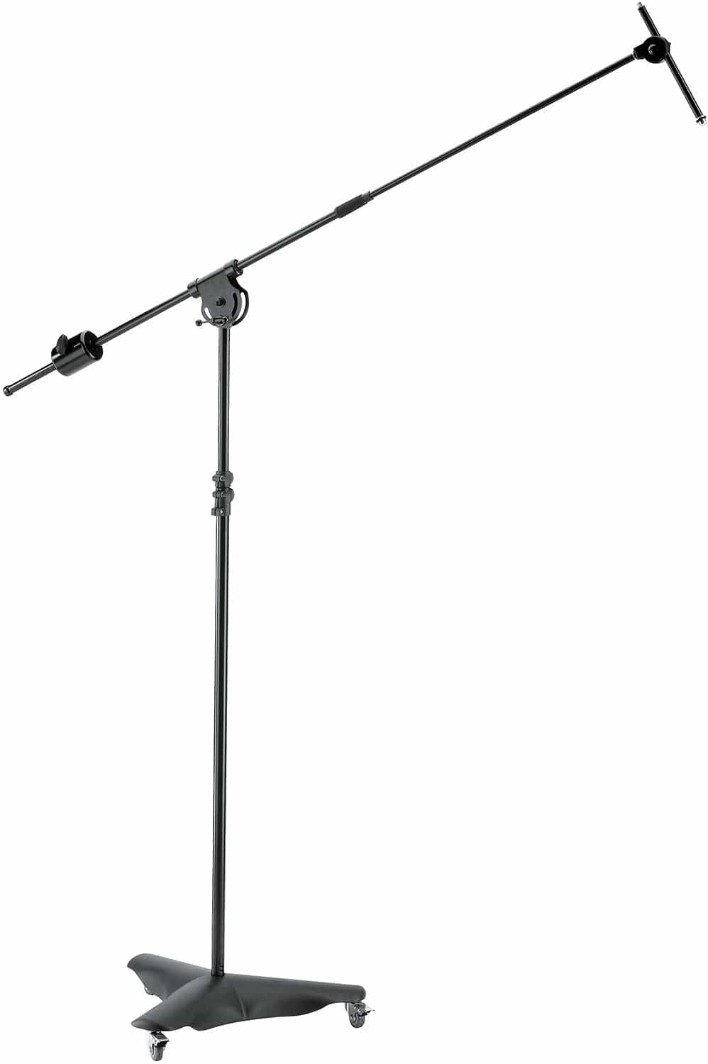 K&M 21430.500.55 Overhead Microphone Stand with 3 Lockable Castor Wheels - Black - PSSL ProSound and Stage Lighting