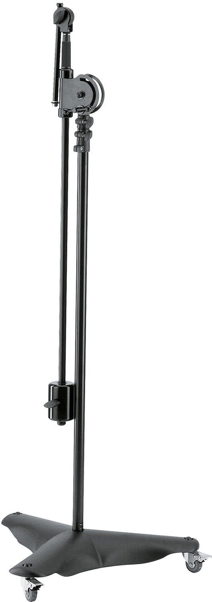 K&M 21430.500.55 Overhead Microphone Stand with 3 Lockable Castor Wheels - Black - PSSL ProSound and Stage Lighting