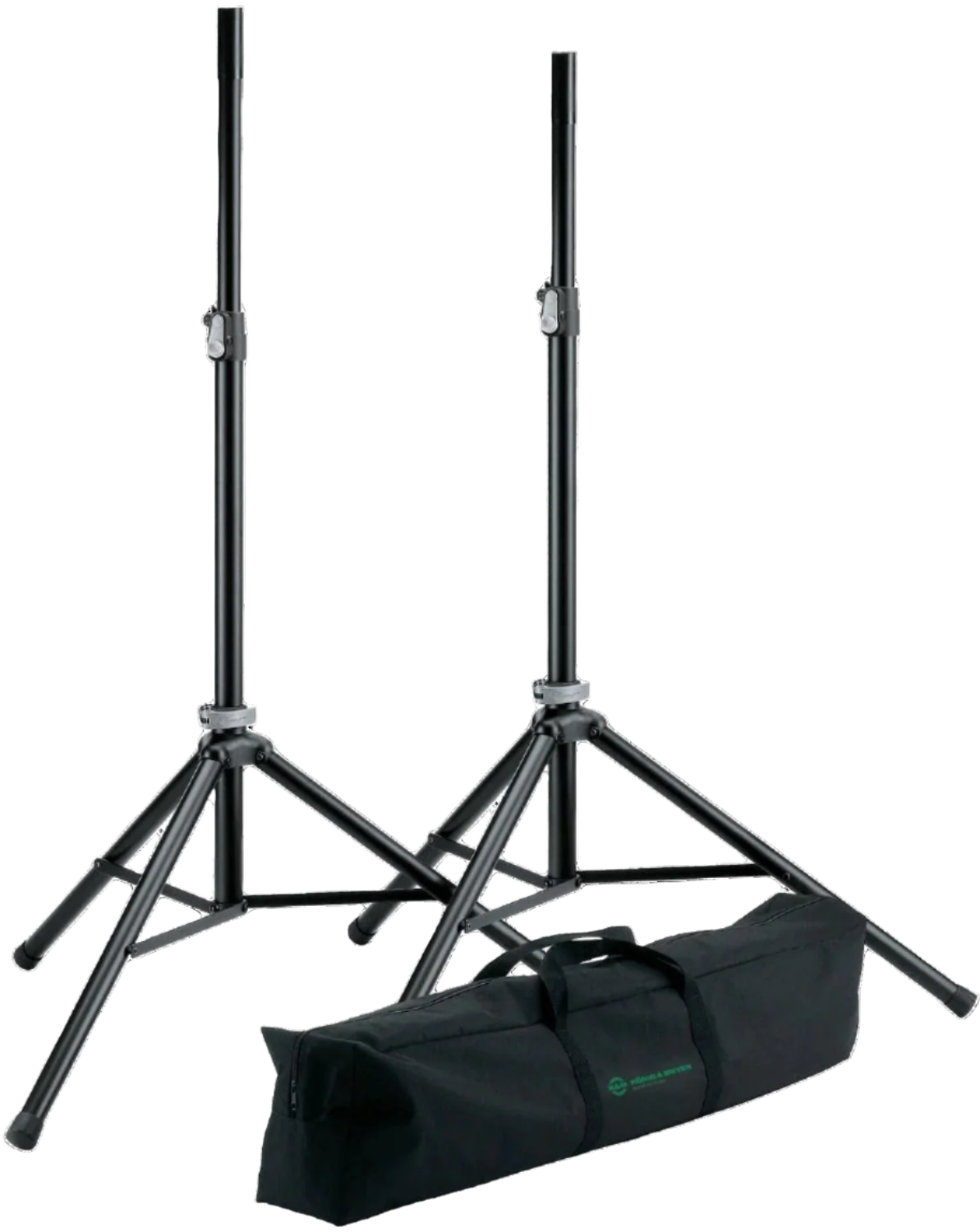 K&M 21449 Dual Speaker Stand Package with Bag