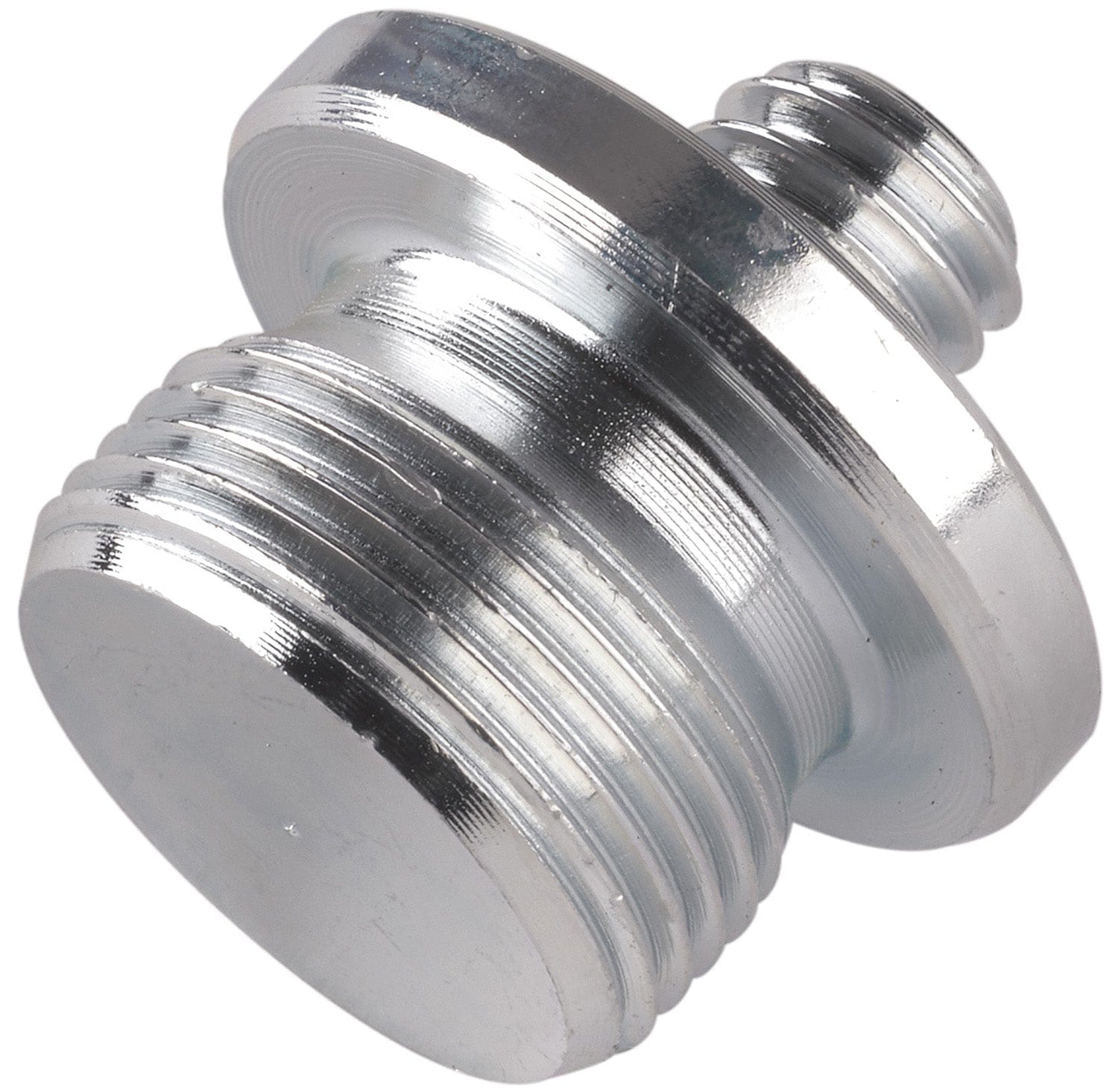 K&M 21927.000.29 Threaded Adapter - 3/8" threaded bolt. M 20 x 1.25 mm to 3/8 - Zinc Plated - PSSL ProSound and Stage Lighting