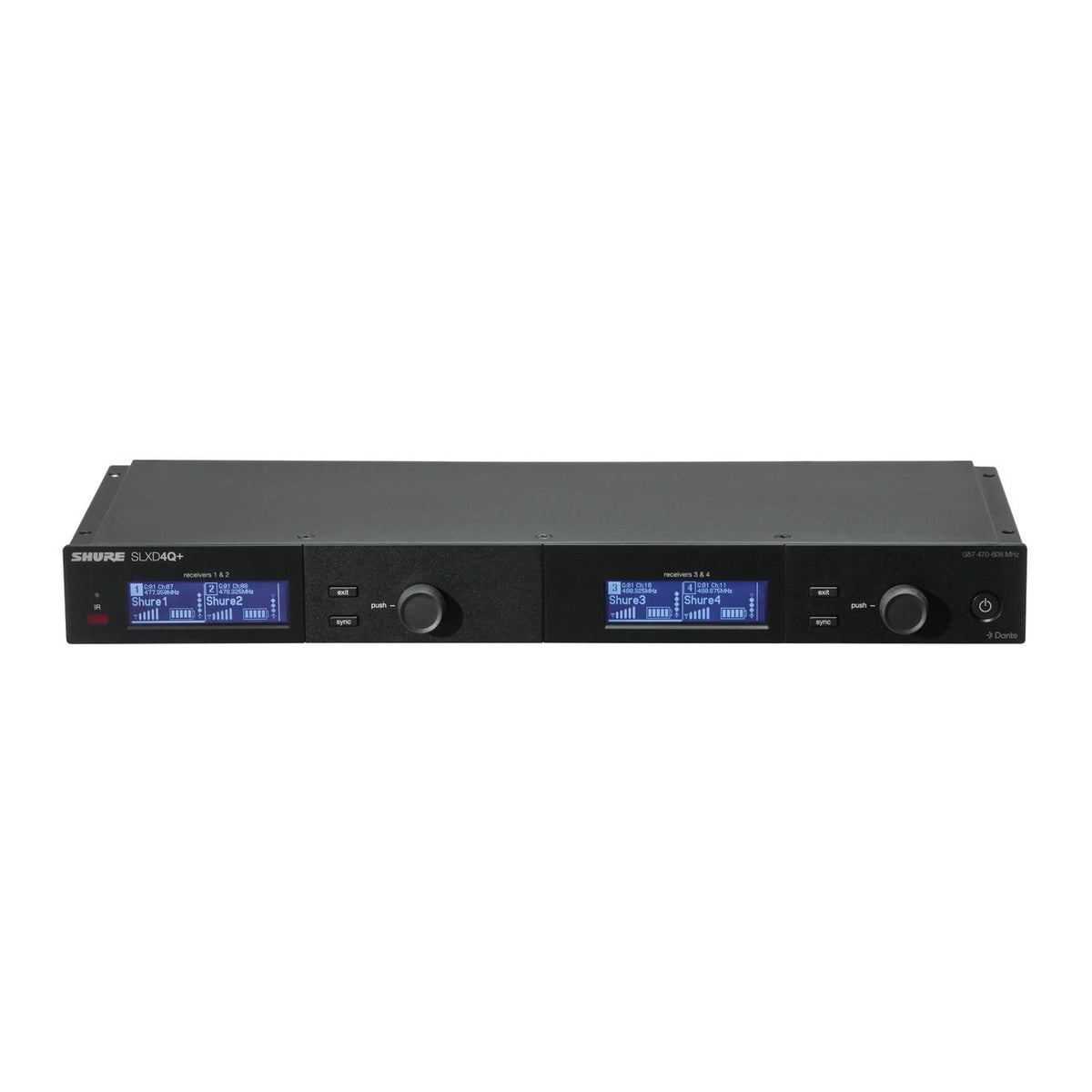 Shure SLXD4QDAN+=-G57 Wireless Receiver, Quad, Dante