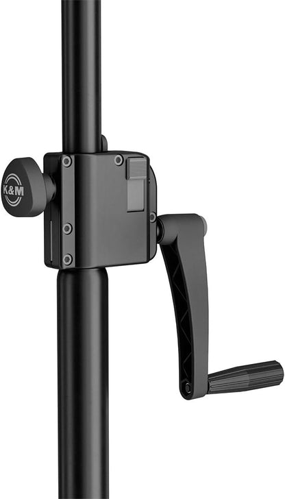 K&M 24615.000.55 Lighting / Speaker Stand - Hand Crank with Auto Lock - Black - PSSL ProSound and Stage Lighting