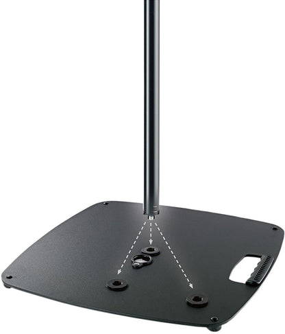 K&M 26706.000.56 Base Plate - 3 Tube Combination - 21.654 x 21.654" - Structured Black - PSSL ProSound and Stage Lighting