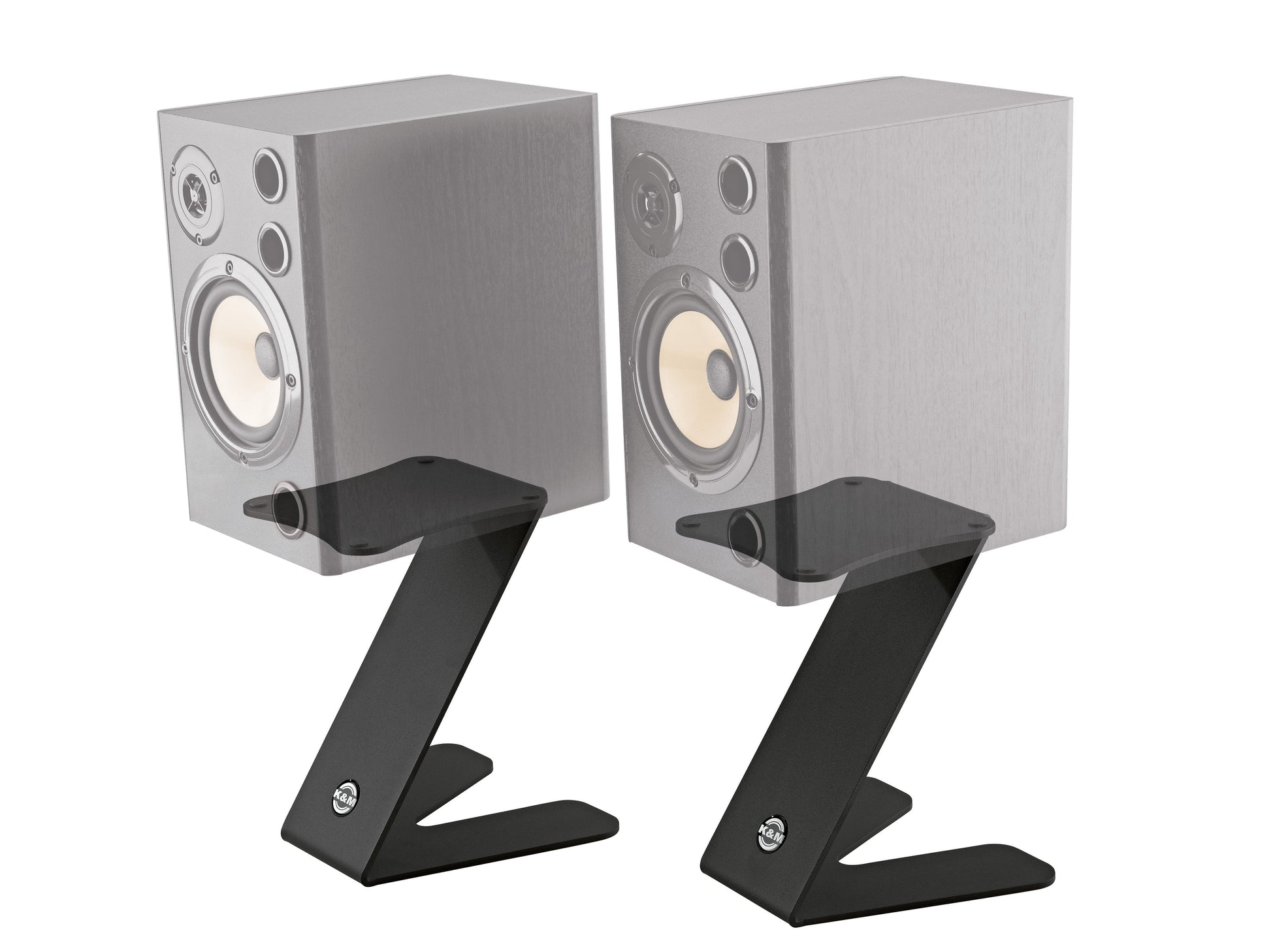 K&M 26773.000.56 Table Monitor Stand - Z-Stand - Structured Black (2 Pieces) - PSSL ProSound and Stage Lighting