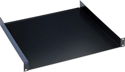 K&M 28482.000.55 Rack Shelf - 2 Spaces - 19 x 11.811" - Black - PSSL ProSound and Stage Lighting