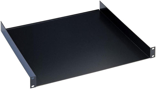 K&M 28482.070.55 Rack Shelf - 2 Spaces - 19 x 14.961" - Black - PSSL ProSound and Stage Lighting