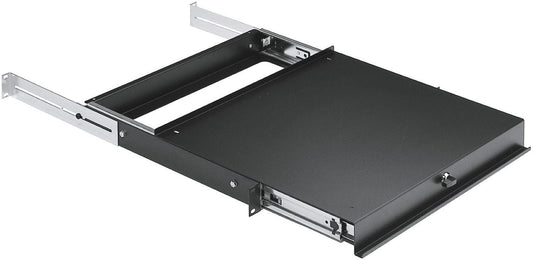 K&M 49070.000.55 Sliding Shelf - 1 Space - Black - PSSL ProSound and Stage Lighting