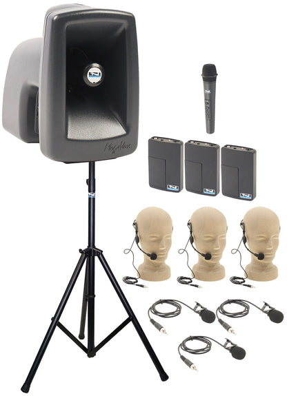 Anchor Audio 512419 MegaVox System 4 - 1x Handheld / 3x Lapel / 3x Headband Wireless Microphones - PSSL ProSound and Stage Lighting