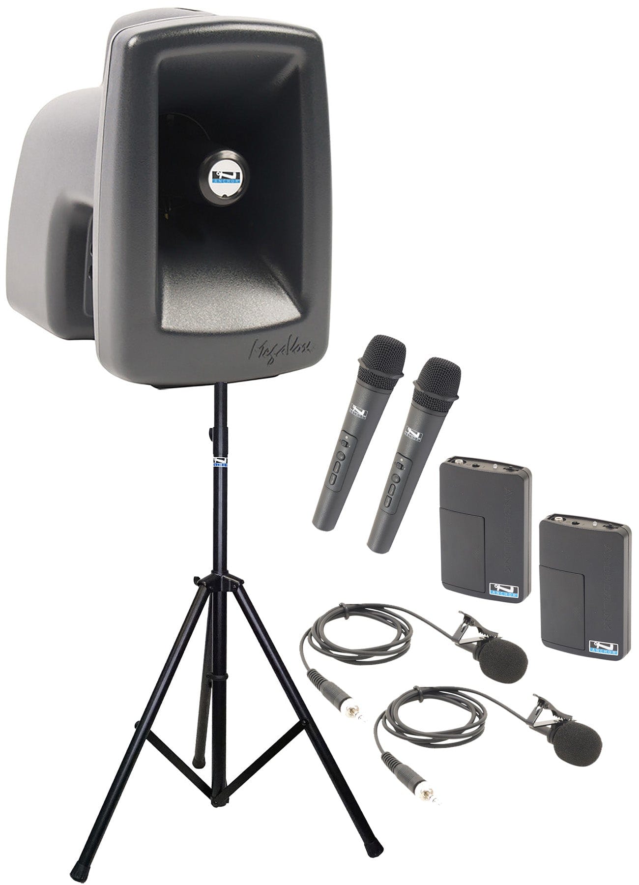 Anchor Audio 512430 MegaVox System 4 - 2x Handheld / 2x Link Wireless Microphones - PSSL ProSound and Stage Lighting