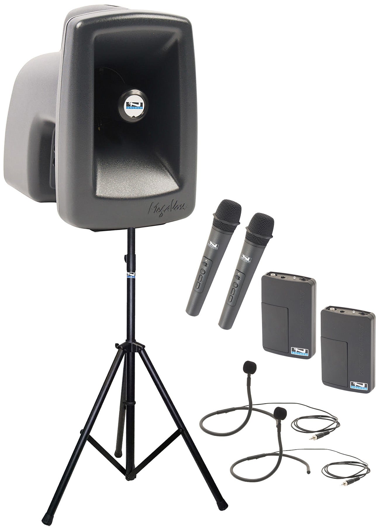 Anchor Audio 512435 MegaVox System 4 - 2x Handheld / 2x Collar Wireless Microphones - PSSL ProSound and Stage Lighting