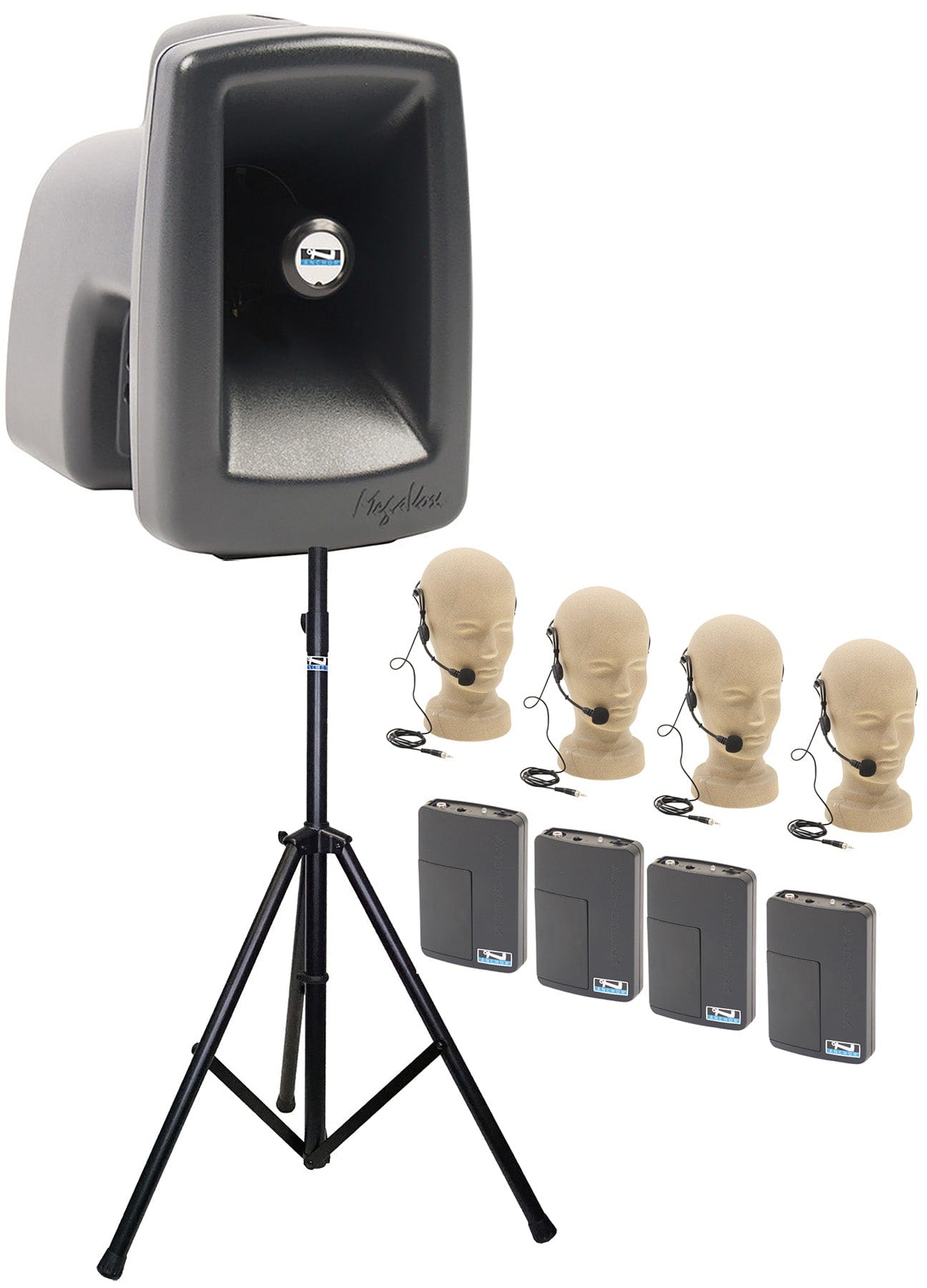 Anchor Audio 512450 MegaVox System 4 - 4x Headband Wireless Microphones - PSSL ProSound and Stage Lighting