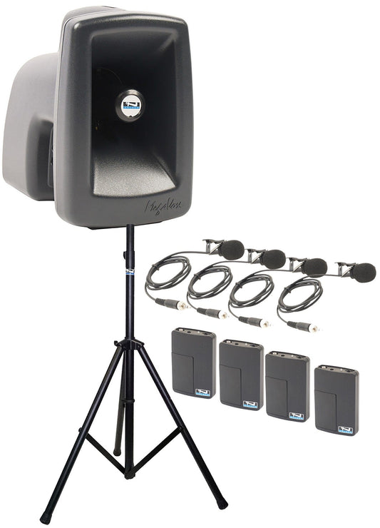 Anchor Audio 512460 MegaVox System 4 - 4x Lapel Wireless Microphones - PSSL ProSound and Stage Lighting