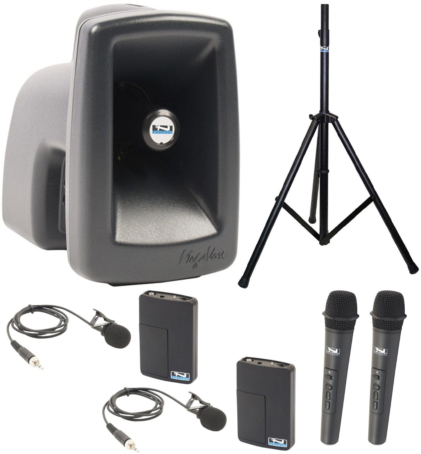 Anchor Audio 515430 MegaVox System X4 - Anchor-Air / 2x Handheld / 2x Lapel Wireless Microphones - PSSL ProSound and Stage Lighting