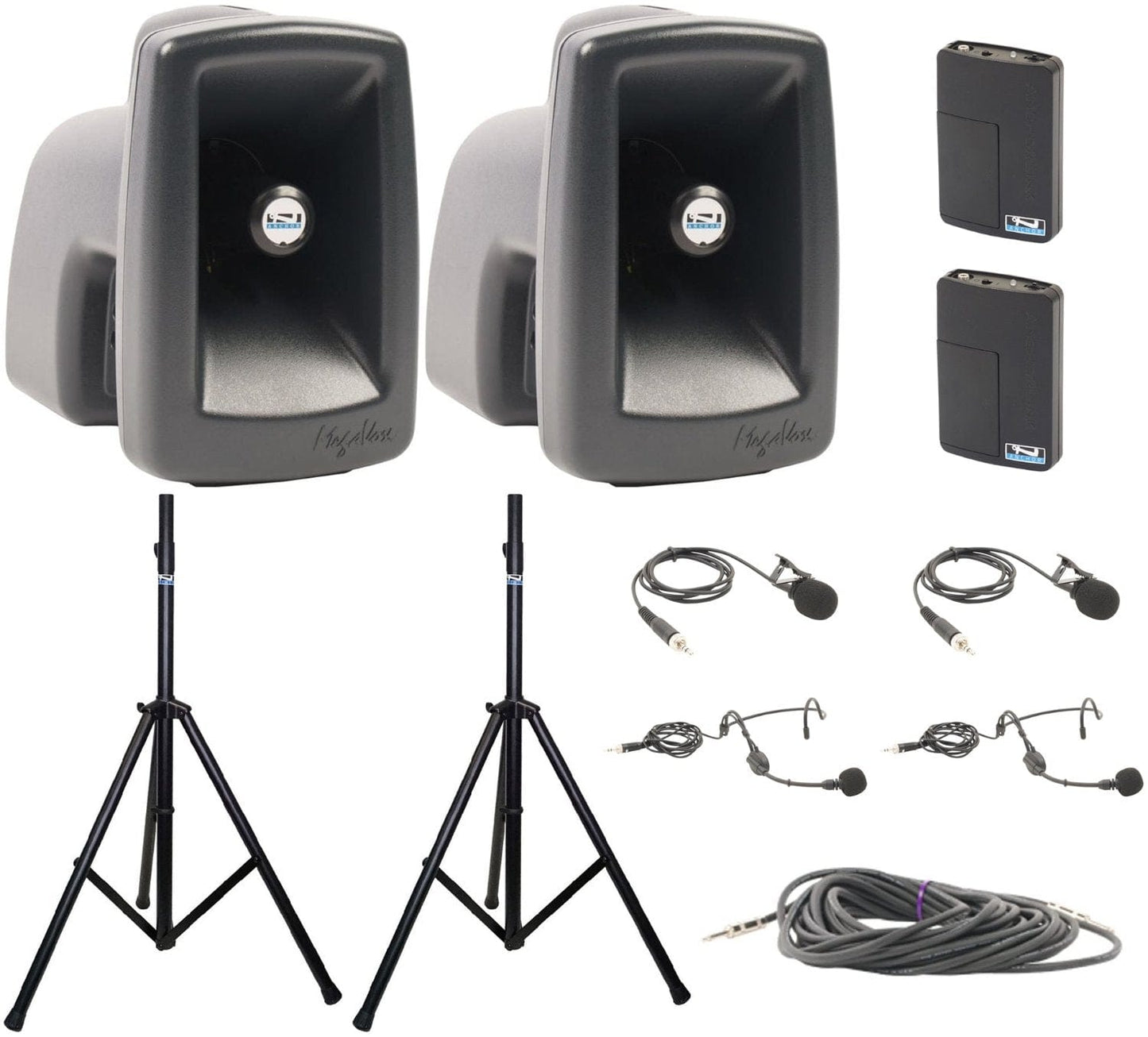 Anchor Audio 545290 MegaVox Pair COMP 2 - 2x Lapel / 2x Headband Wireless Microphones - PSSL ProSound and Stage Lighting