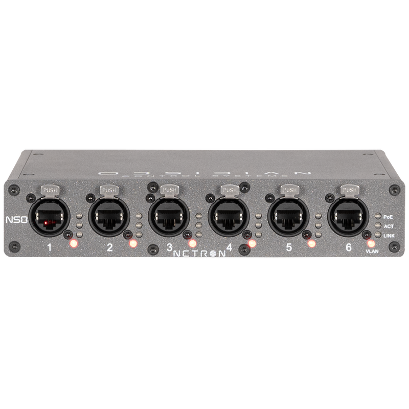 Elation NS8 Obsidian Netron Network Switch - 8-Port Gigabit - Managed - 120 Watt - 6-Port POE