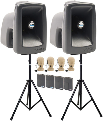 Anchor Audio 560450 MegaVox Pair AIR X4 - Anchor-Air / 4x Headband Wireless Microphones - PSSL ProSound and Stage Lighting