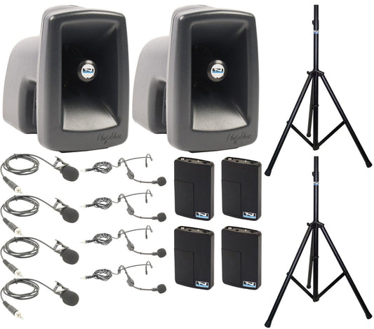 Anchor Audio 560490 MegaVox Pair AIR X4 - Anchor-Air / 4x Lapel / 4x Headband Wireless Microphones - PSSL ProSound and Stage Lighting