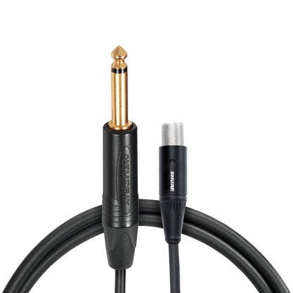 Shure WA306 Premium push button TQG connector guitar cable (for use with PG1, PGX1, PGXD1, BLX1, SLX1, ULX1, UR1, UR1M Bodypack transmitters)