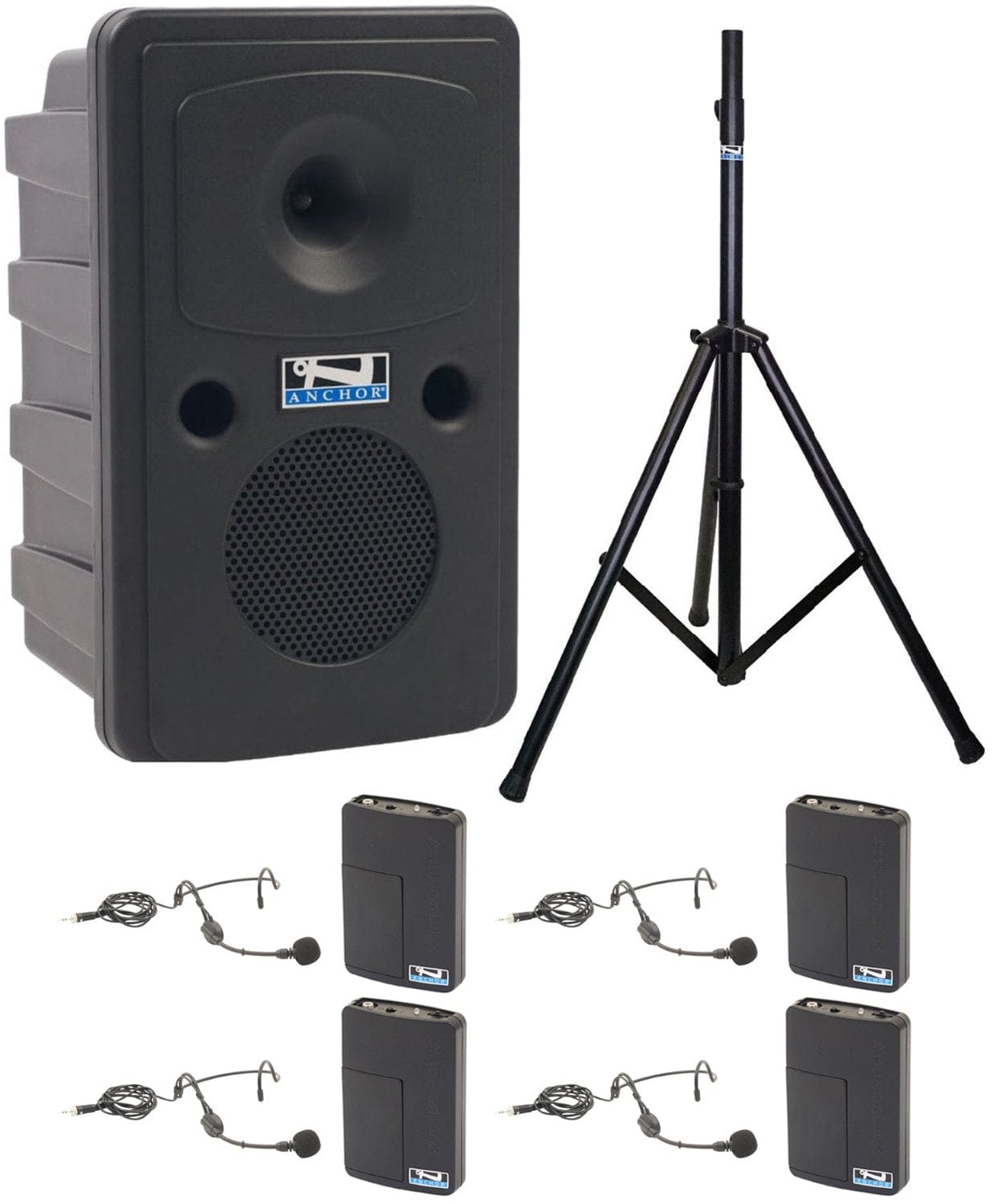 Anchor Audio 615450 Go Getter 2 System X4 - Anchor-Air / 4x Headband Wireless Microphones - PSSL ProSound and Stage Lighting