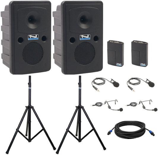 Anchor Audio 645290 Go Getter 2 Pair COMP 2 - 2x Lapel / 2x Headband Wireless Microphones - PSSL ProSound and Stage Lighting