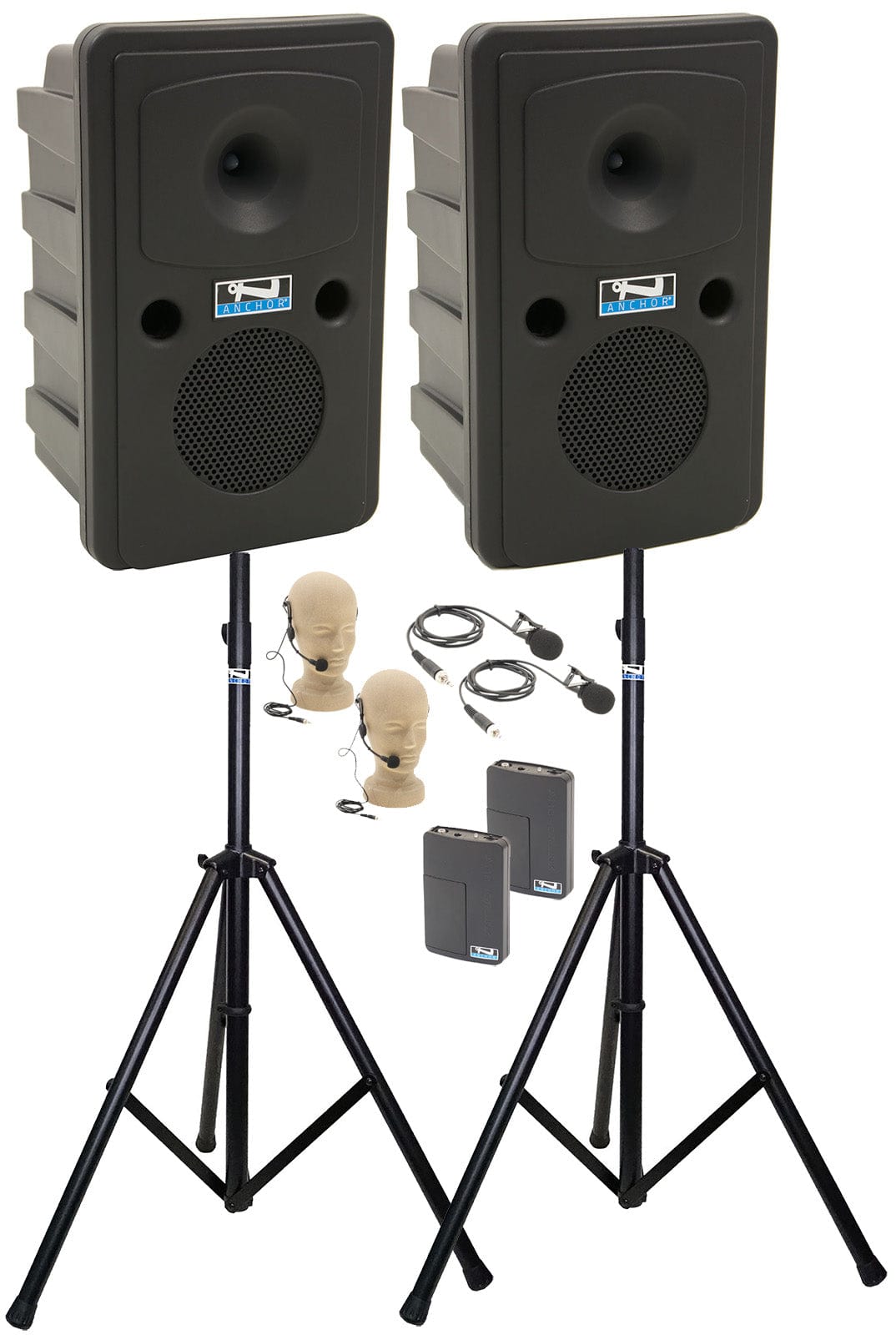 Anchor Audio 660290 Go Getter 2 Pair AIR X2 - Anchor-Air / 2x Lapel / 2x Headband Wireless Mics - PSSL ProSound and Stage Lighting