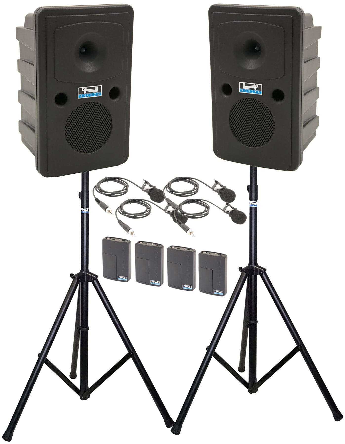 Anchor Audio 660460 Go Getter 2 Pair AIR X4 - Anchor-Air / 4x Wireless Lapel Microphones - PSSL ProSound and Stage Lighting